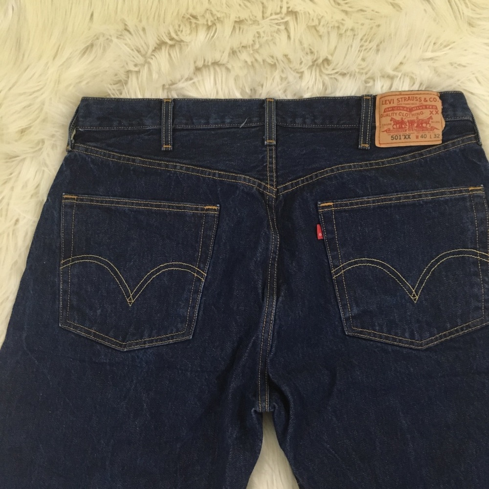 👖SOLD👖VTG 70s Levi’s 501 XX BLANK Red Tab Jeans - Picture 5 of 8